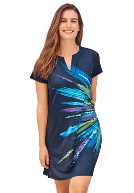 Swim 365 Swim 365 Longer Length Notch Neck Short Sleeve Swim Tunic