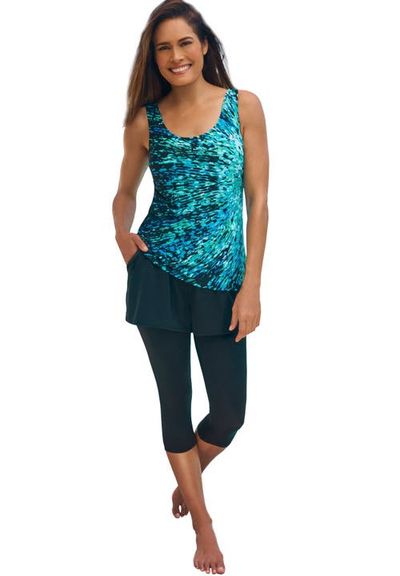 Swim 365 Swim 365 Longer Length Scoop Neck Tankini Top