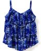 Swim 365 Swim 365 Longer Length V Neck Tiered Ruffle Tummy Control Tankini Top - 5