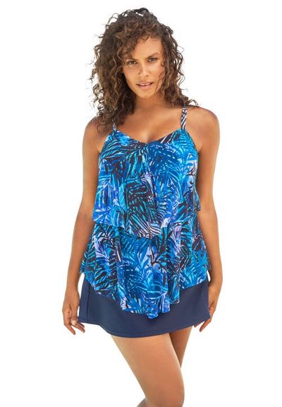 Swim 365 Swim 365 Mesh Double Tier Tankini Top