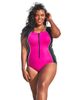 Swim 365 Swim 365 Zip Front One Piece With Tummy Control - 1