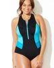 Swimsuits for All Swimsuits for All Chlorine Resistant High Neck Zip One Piece Swimsuit - 4