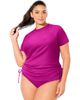 Swimsuits for All Swimsuits for All Chlorine Resistant Quick Dry Side Tie Short Sleeve Swim Tee Rash Guard - 1