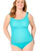 Swimsuits for All Swimsuits for All Scoop Neck Tie Shoulder Tankini Top - 1