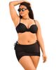 Swimsuits for All Swimsuits for All Shirred Mesh Swim Brief & Skirt Set (plus Available) - 1