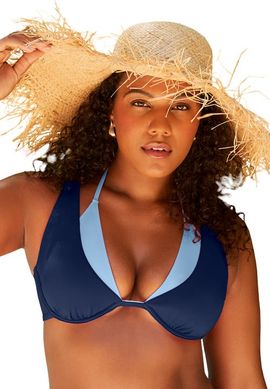 Swimsuits for All Swimsuits for All Underwire Shimmer Peekaboo Bikini Top