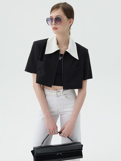 SY2C Collared Crop Jacket [2color]
