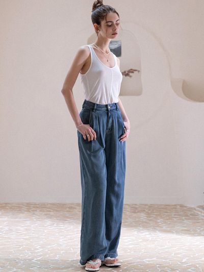 SY2C Cooling Two-Tuck Wide Pants