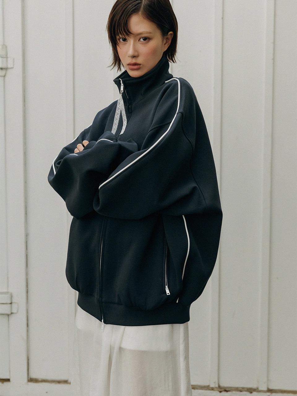 SY2C Edge Line Cotton Oversized Zip Up Jacket [Navy]
