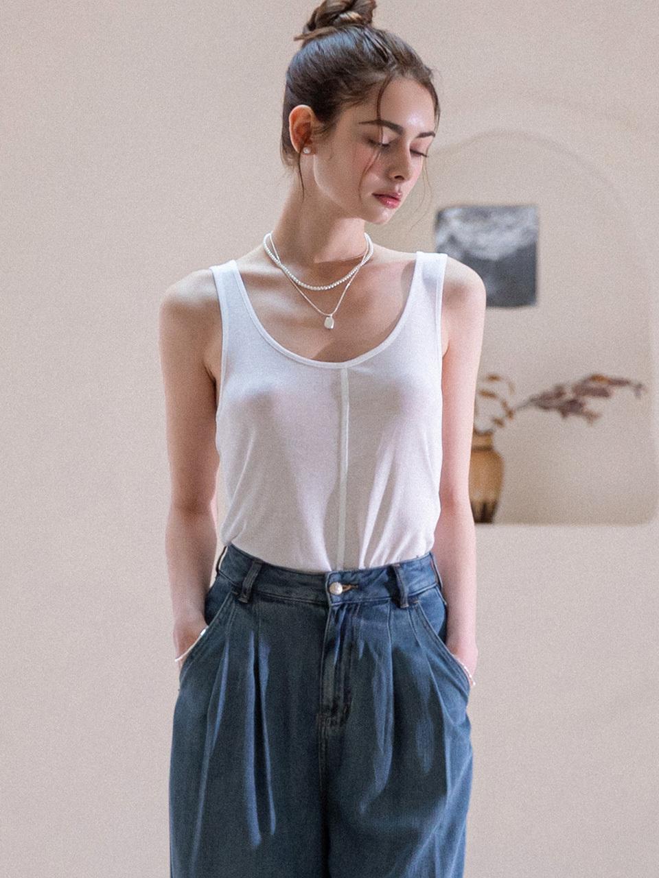 SY2C Front Cut-out Sleeveless Tank