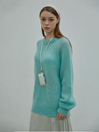SY2C Kidmohair Round Knit Sweater_4color