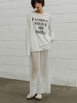 SY2C Layered Lace Maxi Skirt [Beige]