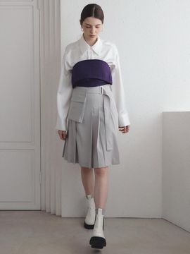 SY2C Pocket Belt Midi Skirt [3color]