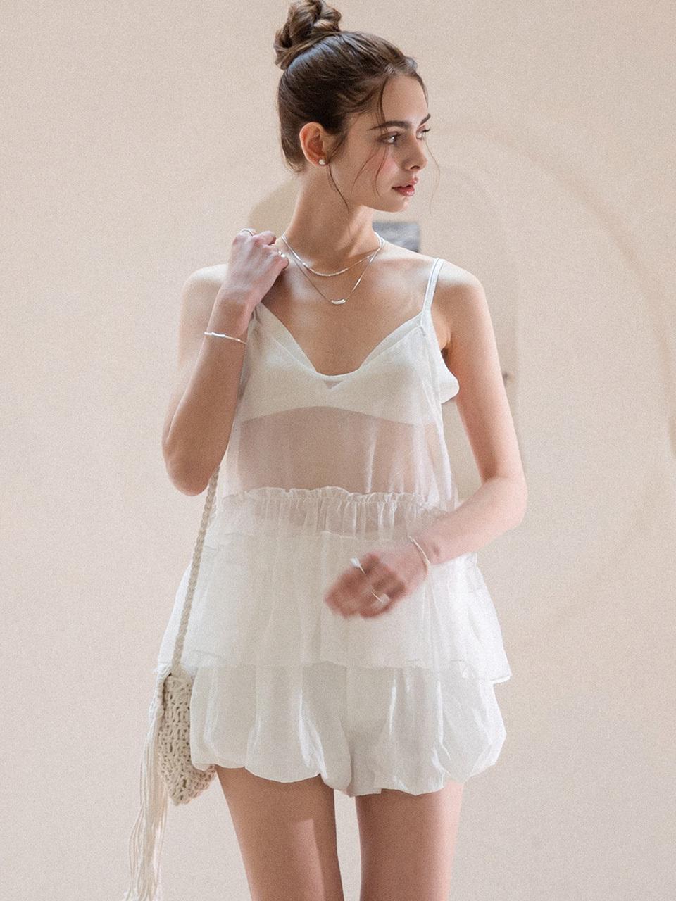 SY2C Sheer Double Lace Sleeveless Tank & Cami