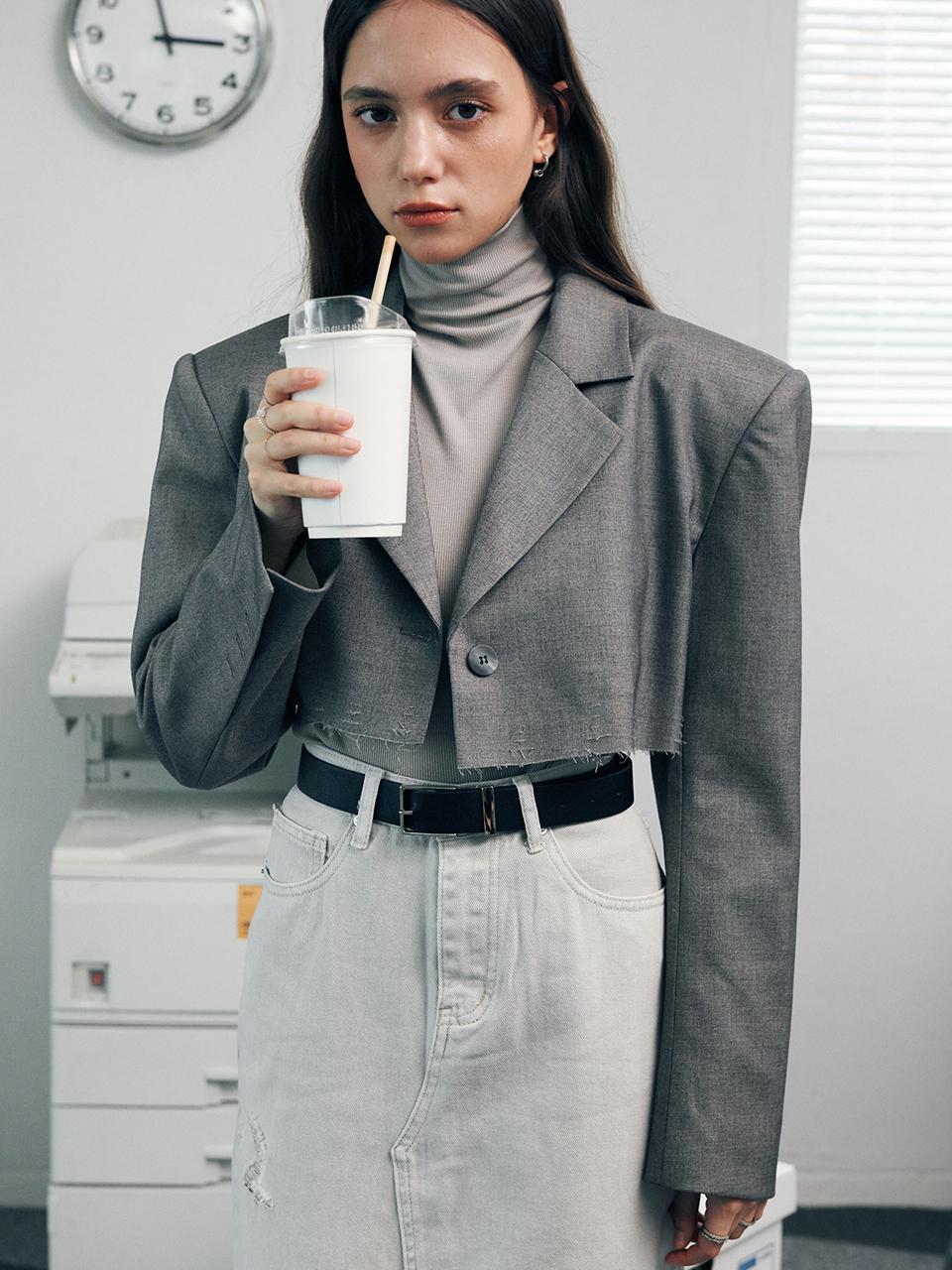 SY2C Shoulder Crop Jacket [2color]