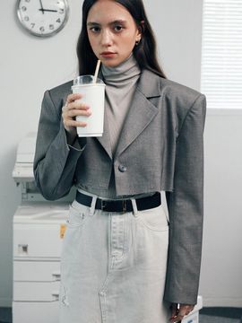 SY2C Shoulder Crop Jacket [2color]