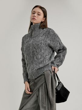 SY2C Twisted Zip-Up Knitwear_3color