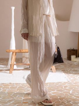 SY2C Wrinkle Texture Wrap Skirt Pants (Set-up)