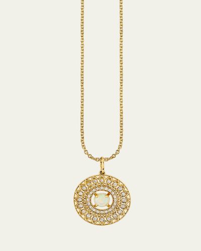 Sydney Evan 14K Marquise Eye Open Wheel Charm Necklace