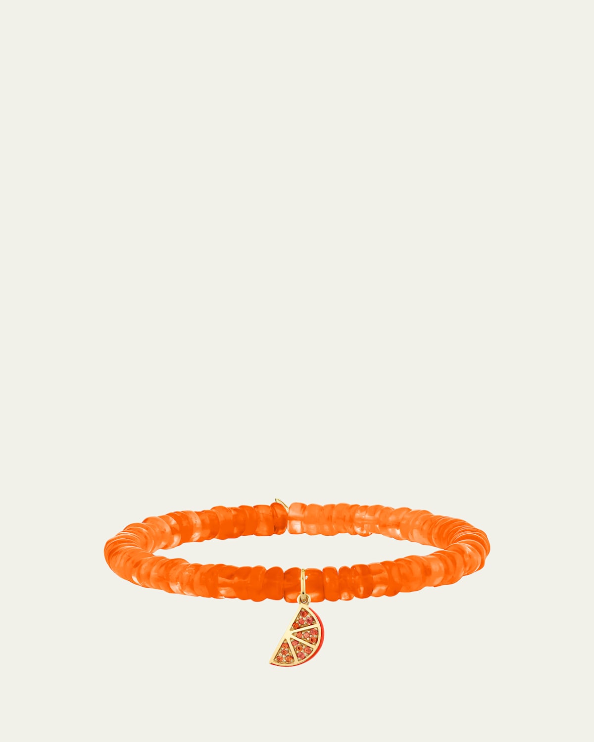 Sydney Evan 14K Orange Slice Charm on Ethiopian Opal Stretch Bracelet