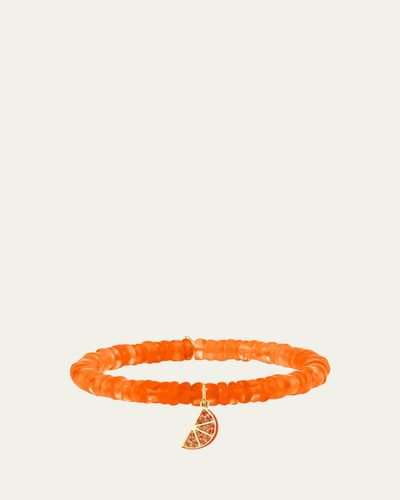 Sydney Evan 14K Orange Slice Charm on Ethiopian Opal Stretch Bracelet