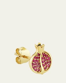 Sydney Evan 14K Ruby Pomegranate Stud Earring, Single (Right)