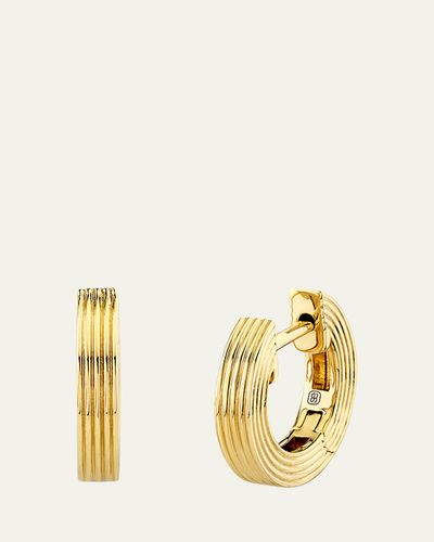 Sydney Evan 14K Small Fluted Huggie Hoop Earrings