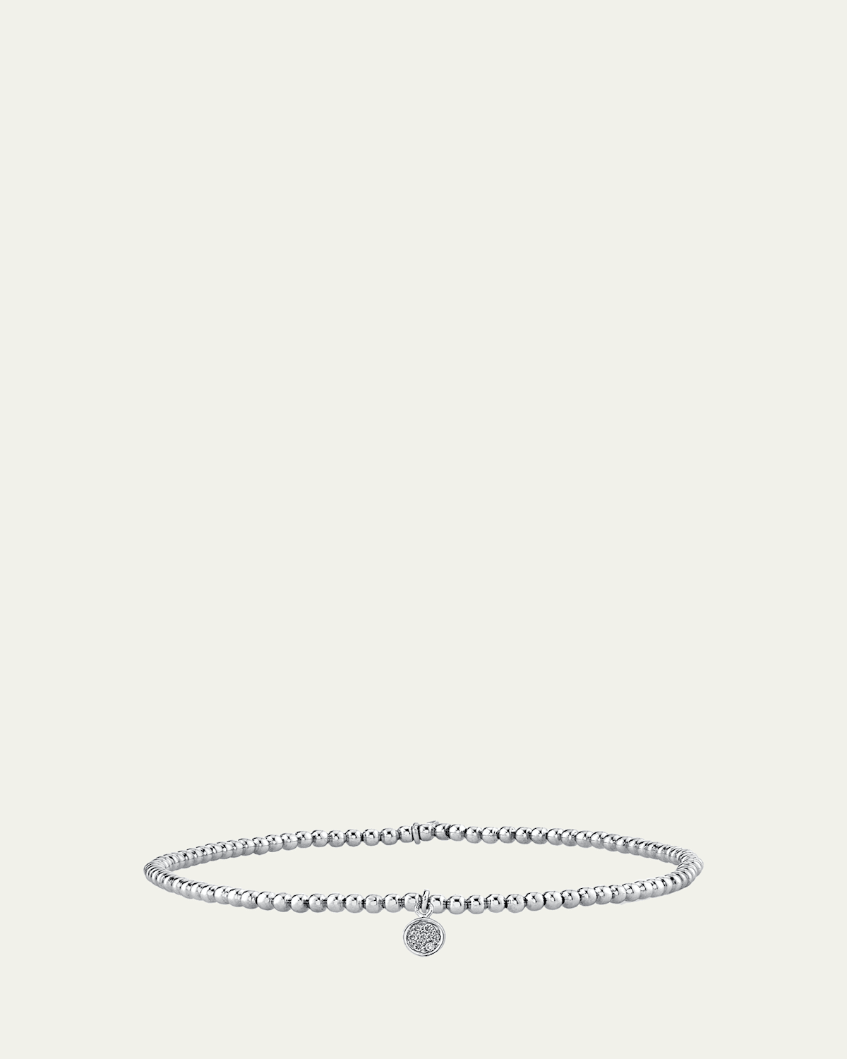 Sydney Evan 14K White Gold Diamond Disc Stretch Bracelet