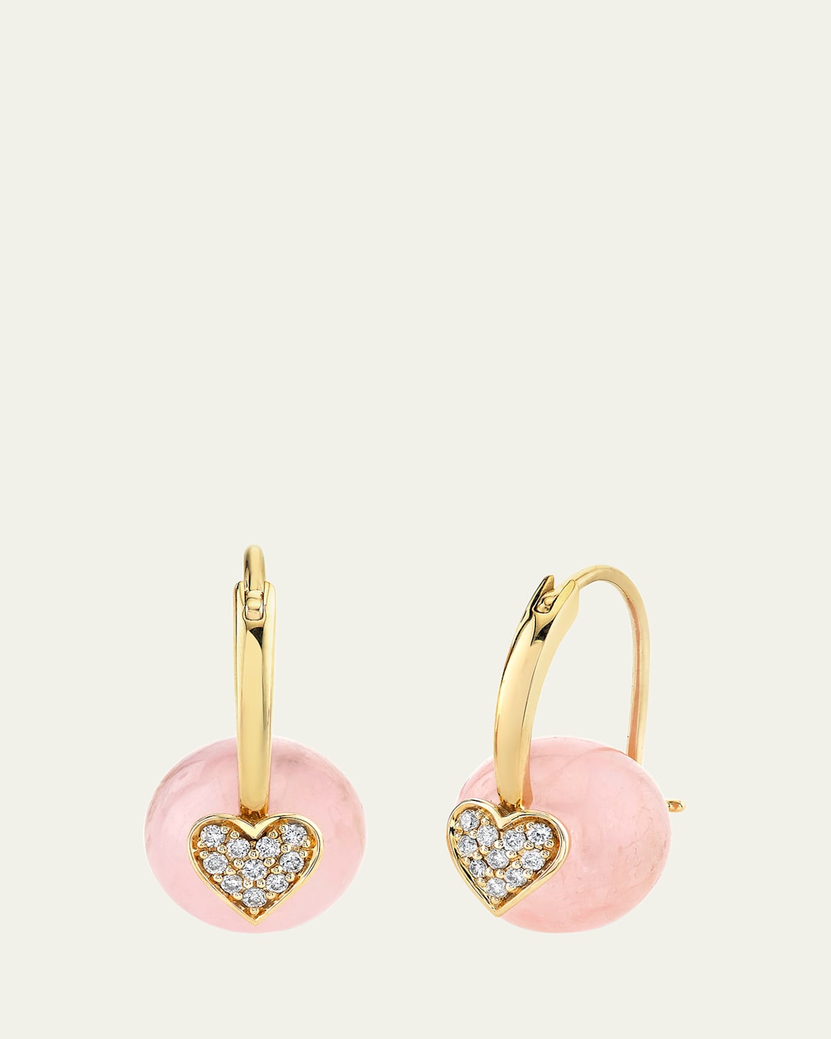 Sydney Evan 14K Yellow Gold, 0.14 TCW Diamond & Morganite Drop Earrings