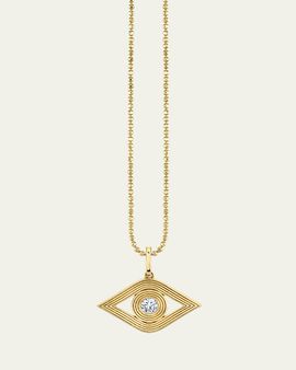 Sydney Evan 14K Yellow Gold & 0.19 TCW Diamond Evil Eye Pendant Necklace