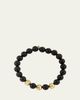 Sydney Evan 14K Yellow Gold & Ebony Wood Beaded Stretch Bracelet - 1