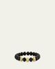 Sydney Evan 14K Yellow Gold & Ebony Wood Beaded Stretch Bracelet - 2