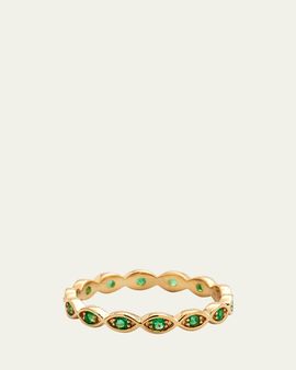Sydney Evan 14k Yellow Gold Marquis Emerald Eternity Ring