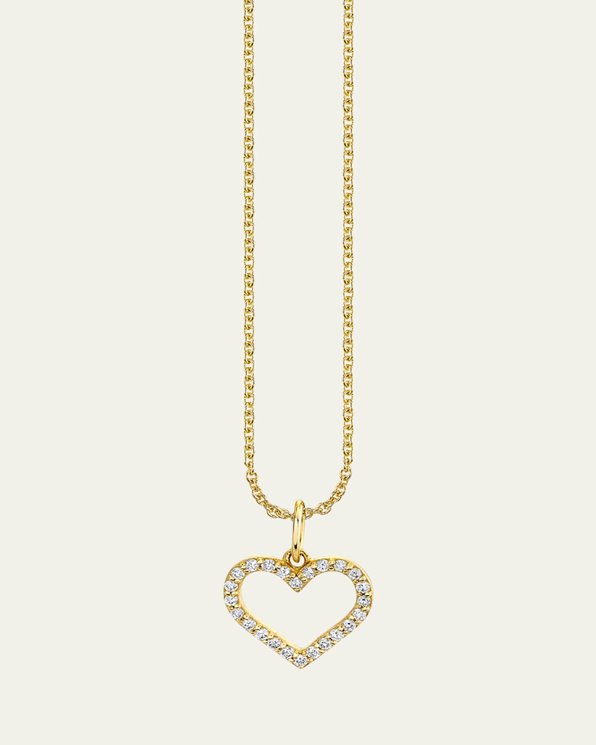 Sydney Evan 14K Yellow Gold Open Heart Charm Necklace