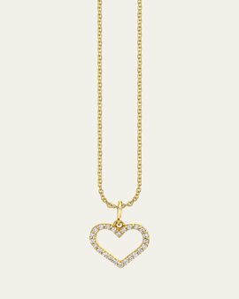 Sydney Evan 14K Yellow Gold Open Heart Charm Necklace