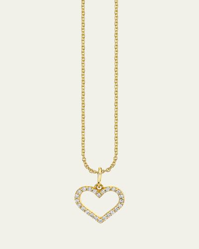 Sydney Evan 14K Yellow Gold Open Heart Charm Necklace