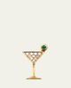Sydney Evan 14K Yellow Gold Small Martini Glass Diamond Stud Earrings - 1