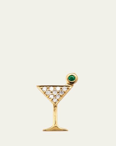 Sydney Evan 14K Yellow Gold Small Martini Glass Diamond Stud Earrings