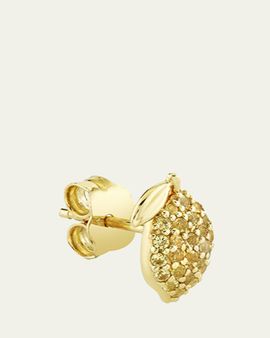Sydney Evan 14K Yellow Sapphire Lemon Stud Earring, Single (Right)