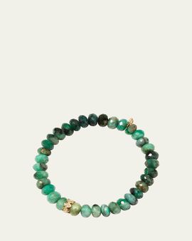 Sydney Evan 8mm Natural Emerald Bracelet with Marquise Evil Eye Rondelle