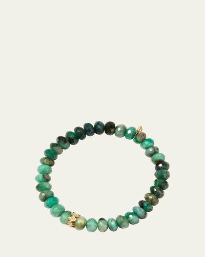 Sydney Evan 8mm Natural Emerald Bracelet with Marquise Evil Eye Rondelle