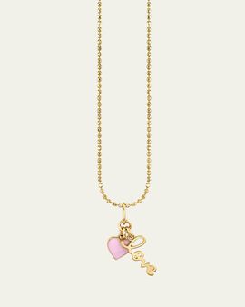 Sydney Evan Love Notes 14K Yellow Gold & Enamel Double Charm Necklace