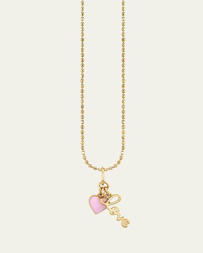 Sydney Evan Love Notes 14K Yellow Gold & Enamel Double Charm Necklace