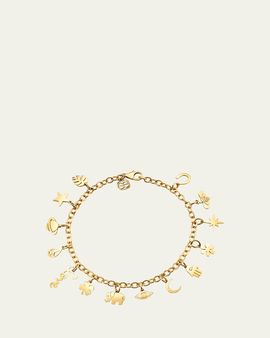 Sydney Evan Pure 14K Gold Tiny Multi-Charm Chain Bracelet
