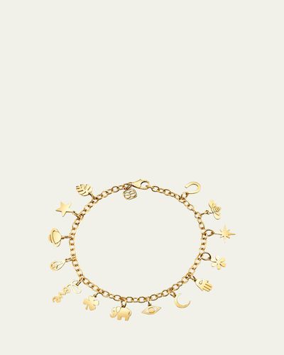 Sydney Evan Pure 14K Gold Tiny Multi-Charm Chain Bracelet