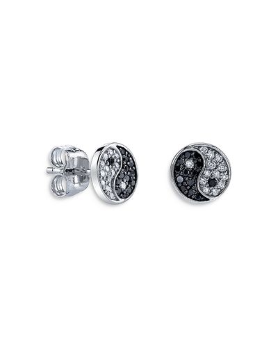 Sydney Evan Sydney Evan 14K White Gold Black & White Diamond Yin Yang Single Stud Earring