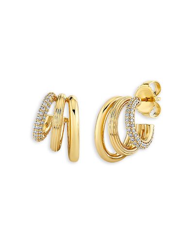 Sydney Evan Sydney Evan 14K Yellow Gold Diamond Graduated Triple Hoop Earrings