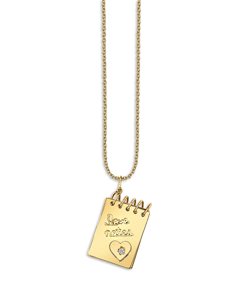 Sydney Evan Sydney Evan 14K Yellow Gold Diamond Love Notes Notebook Necklace, 20-22