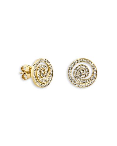 Sydney Evan Sydney Evan 14K Yellow Gold Diamond Swirl Stud Earrings
