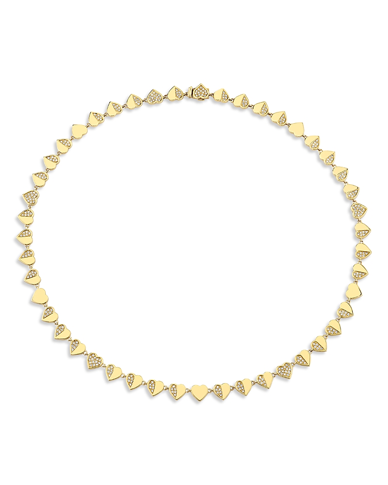 Sydney Evan Sydney Evan 14K Yellow Gold The Solara Diamond Half Heart Eternity Necklace, 16